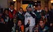 CON LA MASCOTA DE LOS MARLINS